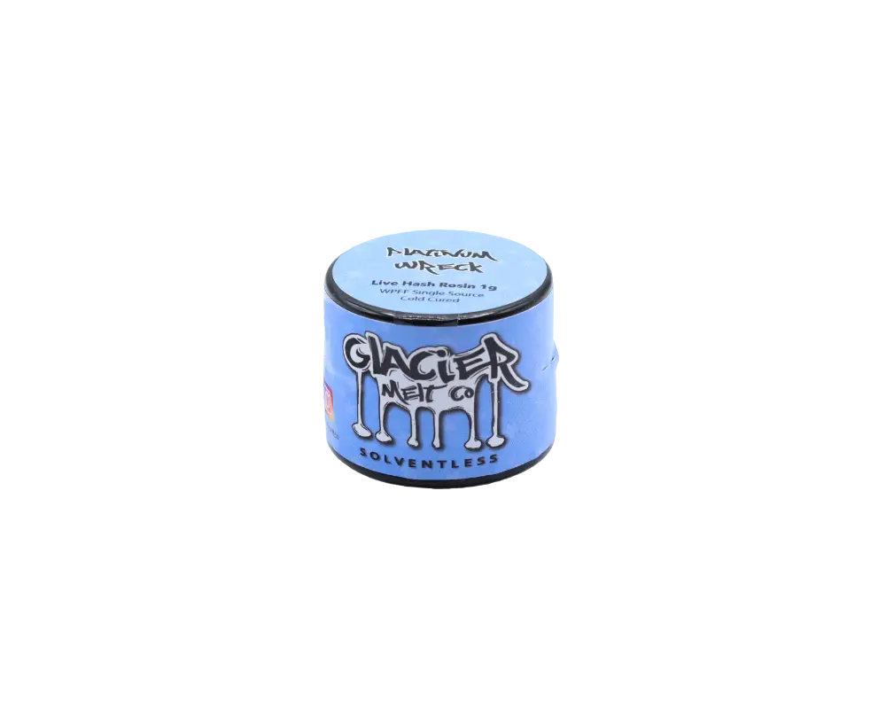 Photographie source: Glacier Melt – Platinum Wreck Live Hash Rosin