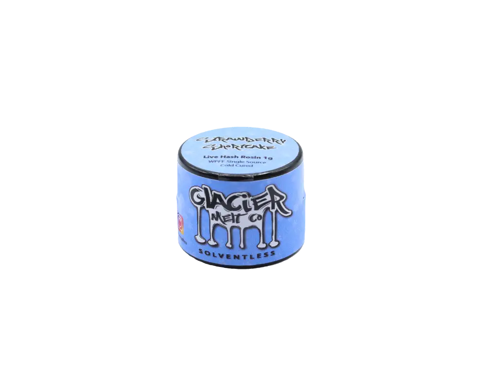 Photographie source: Glacier Melt – Strawberry Shortcake Live Hash Rosin